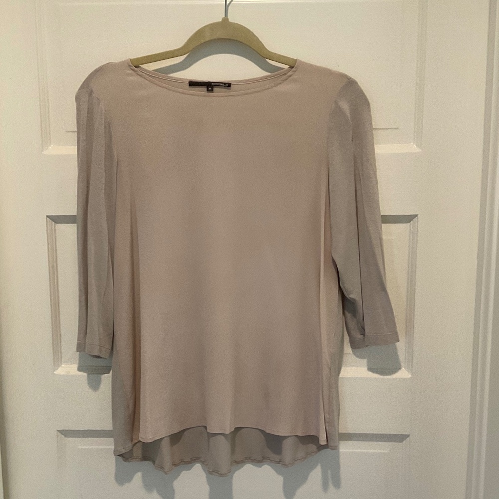 Italian women’s swing tunic, taupe, size M